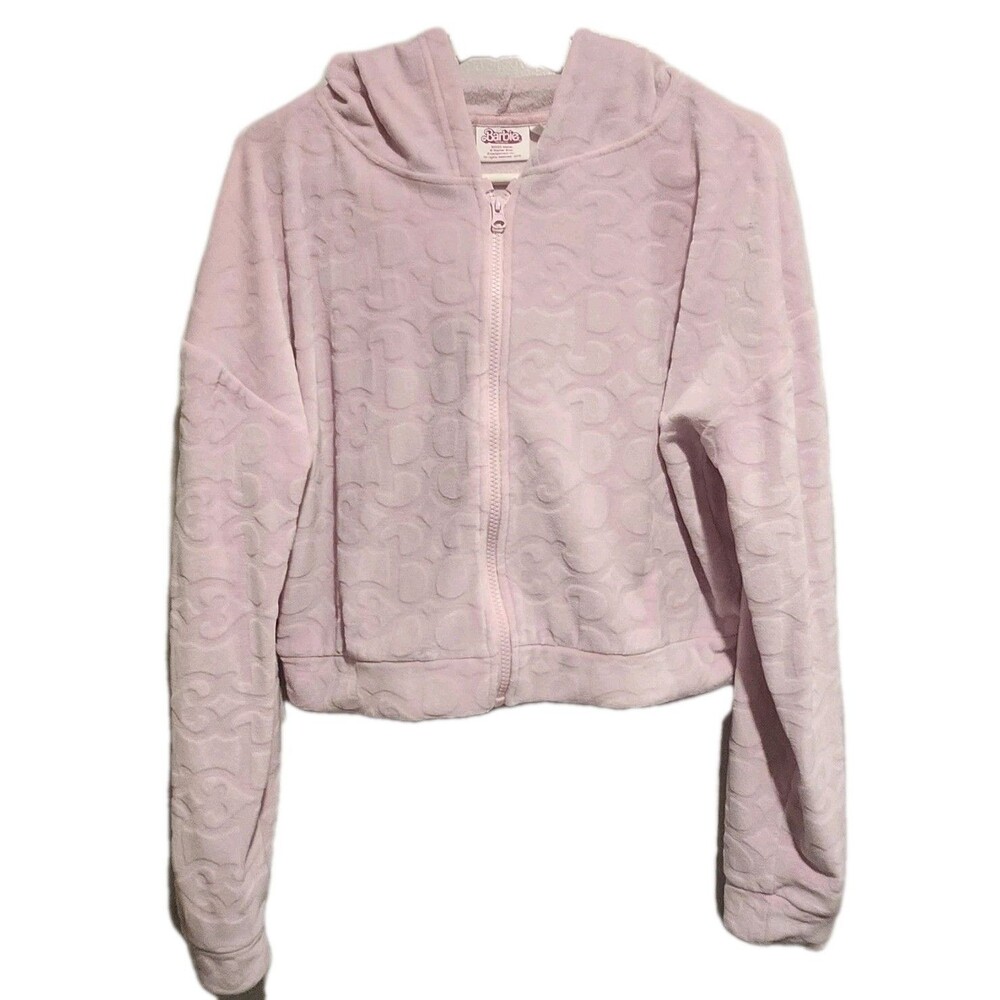 Primark x Barbie Zip-up Velour Hoodie Pink Size Medium